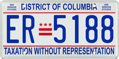 DC license plate ER5188