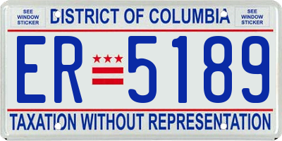 DC license plate ER5189