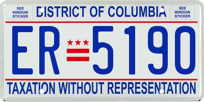 DC license plate ER5190