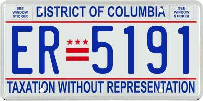 DC license plate ER5191