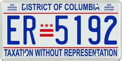 DC license plate ER5192