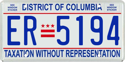 DC license plate ER5194