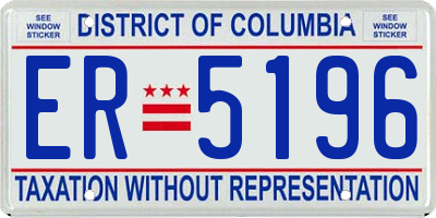 DC license plate ER5196