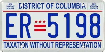 DC license plate ER5198
