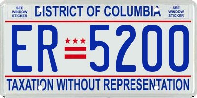 DC license plate ER5200