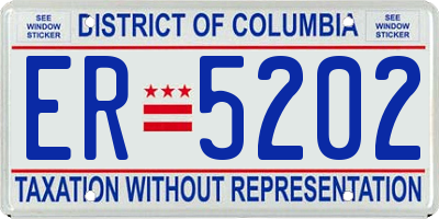 DC license plate ER5202