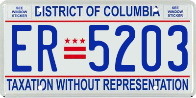 DC license plate ER5203