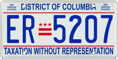DC license plate ER5207
