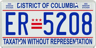 DC license plate ER5208