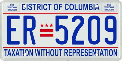 DC license plate ER5209