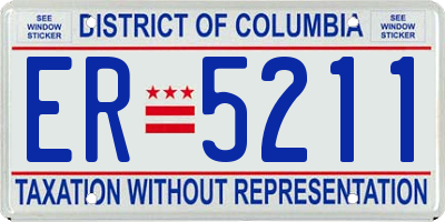 DC license plate ER5211