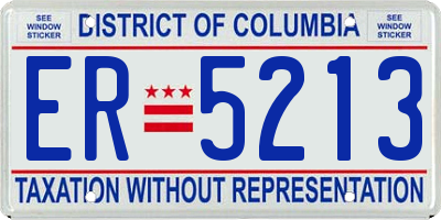 DC license plate ER5213