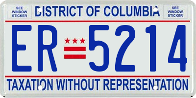 DC license plate ER5214