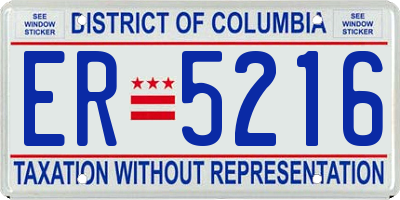 DC license plate ER5216