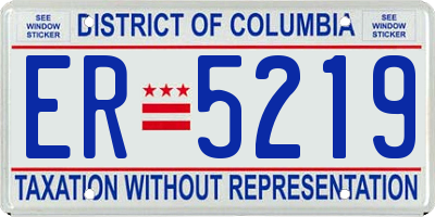 DC license plate ER5219