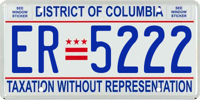DC license plate ER5222