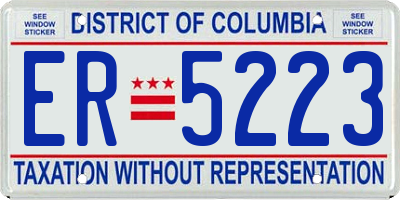 DC license plate ER5223