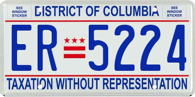 DC license plate ER5224