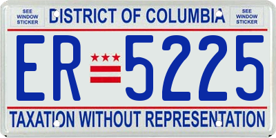 DC license plate ER5225