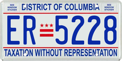 DC license plate ER5228