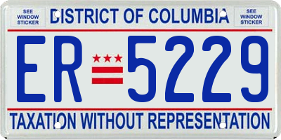 DC license plate ER5229