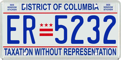 DC license plate ER5232