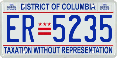 DC license plate ER5235