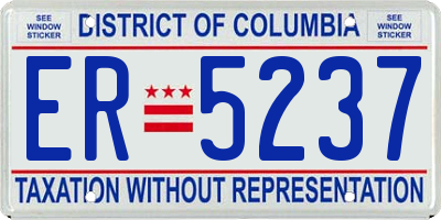 DC license plate ER5237