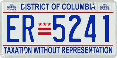 DC license plate ER5241