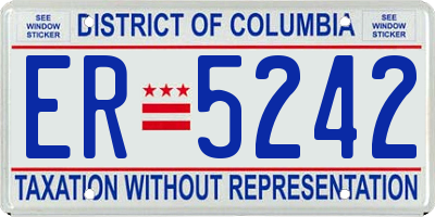 DC license plate ER5242