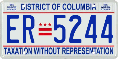 DC license plate ER5244