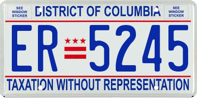 DC license plate ER5245