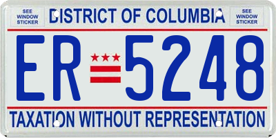 DC license plate ER5248