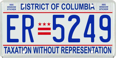DC license plate ER5249