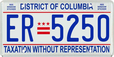 DC license plate ER5250