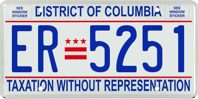 DC license plate ER5251