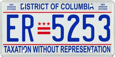 DC license plate ER5253