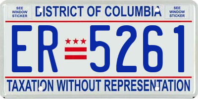 DC license plate ER5261