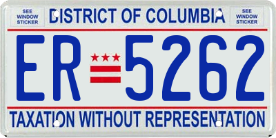 DC license plate ER5262