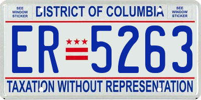 DC license plate ER5263