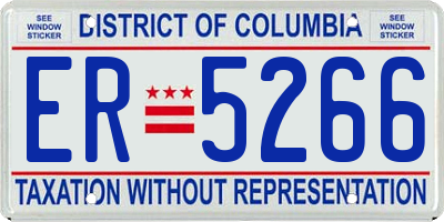 DC license plate ER5266