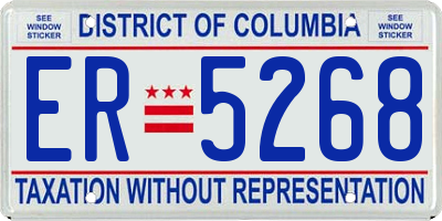 DC license plate ER5268