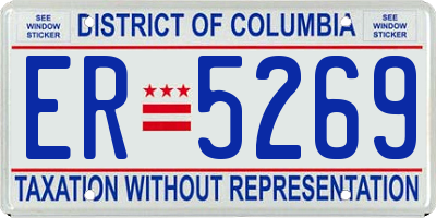 DC license plate ER5269