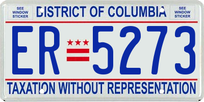 DC license plate ER5273