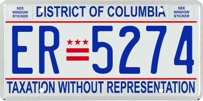 DC license plate ER5274