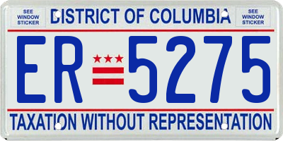 DC license plate ER5275