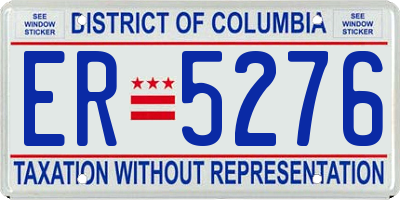 DC license plate ER5276