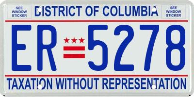 DC license plate ER5278