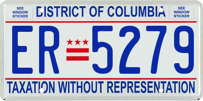 DC license plate ER5279