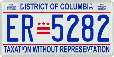 DC license plate ER5282